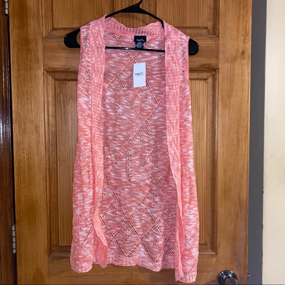 NEW Rue21 Peach Short Sleeve Cardigan Cover Up 🌷